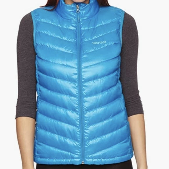 Marmot Jena 800 Fill Goose Down Vest Blue Women's Small - Picture 1 of 11